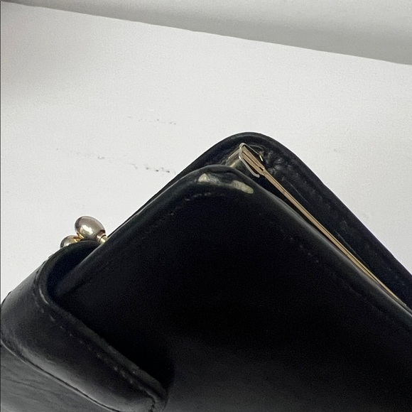 Vintage Coach Black Leather Wallet kisslock - Picture 8 of 17